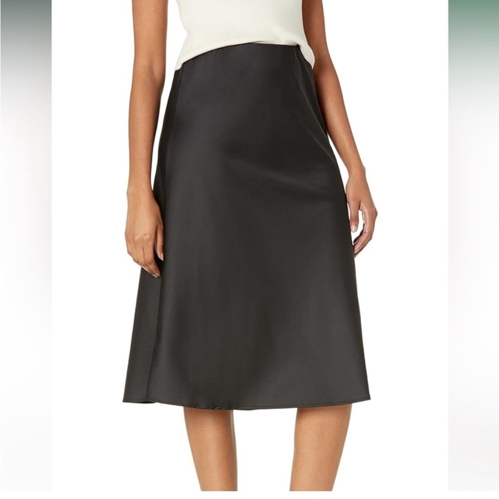 The Drop Silky Slip Skirt in Black